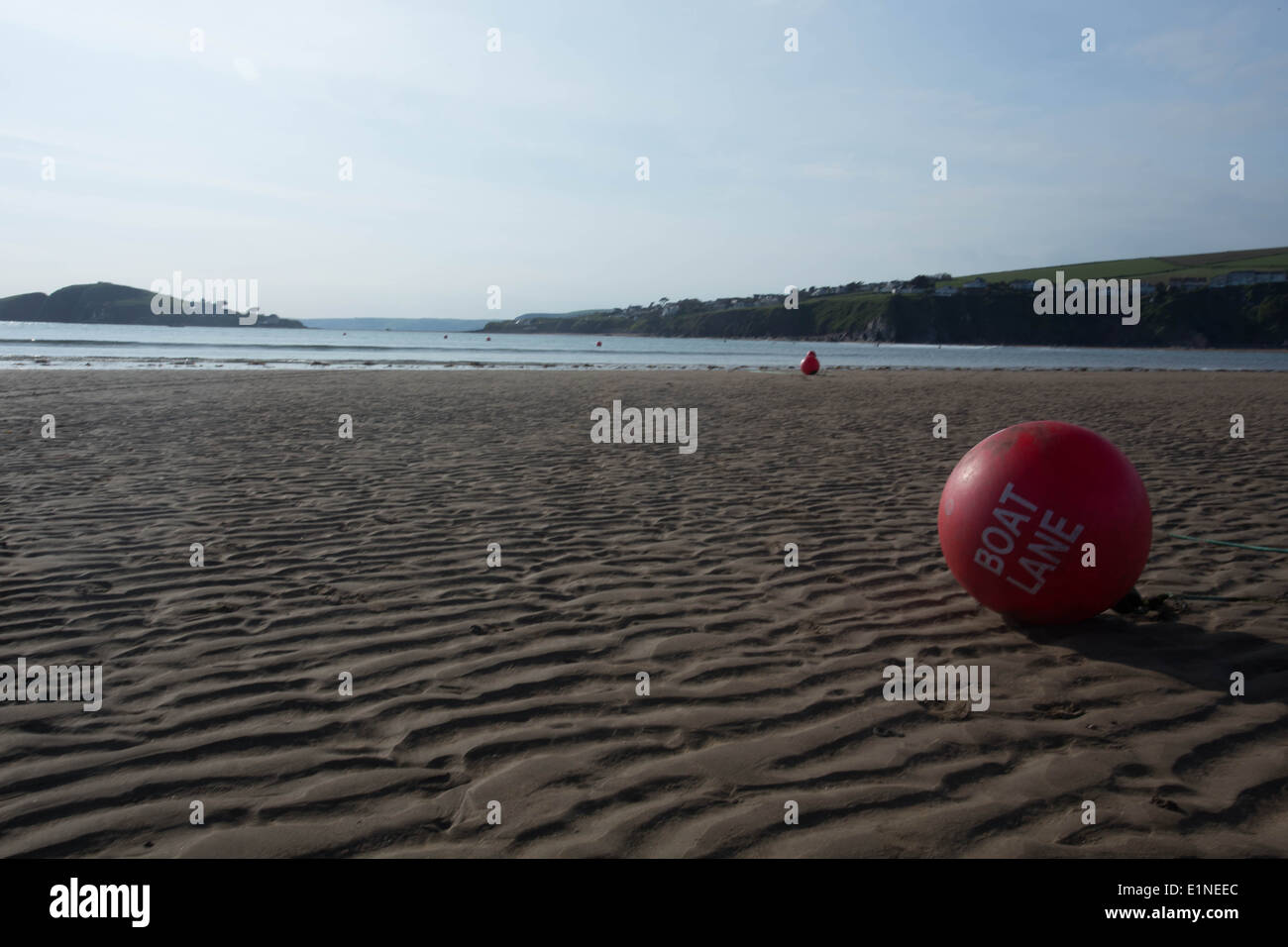 Bantham Beach Burgh Island ormeggio Bouy Devon UK Foto Stock