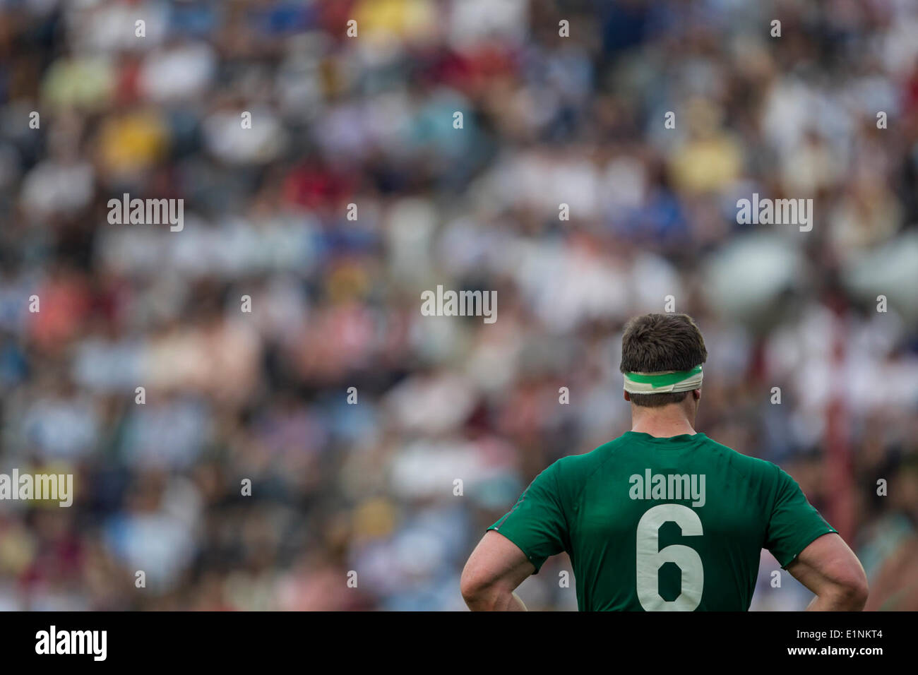 Chaco, Argentina. 07Th Giugno, 2014. Rugby Test Match Argentina contro l'Irlanda durante l'Internationa amichevole a Estadio Centenario della Resistencia, Chaco, Argentina. Robbie Diack. Credito: Azione Sport Plus/Alamy Live News Foto Stock