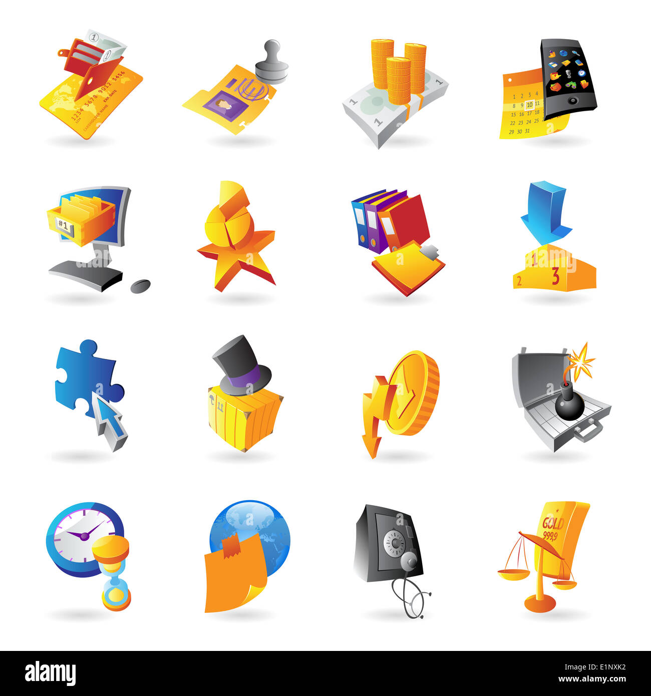 Icone per affari e finanza. Foto Stock