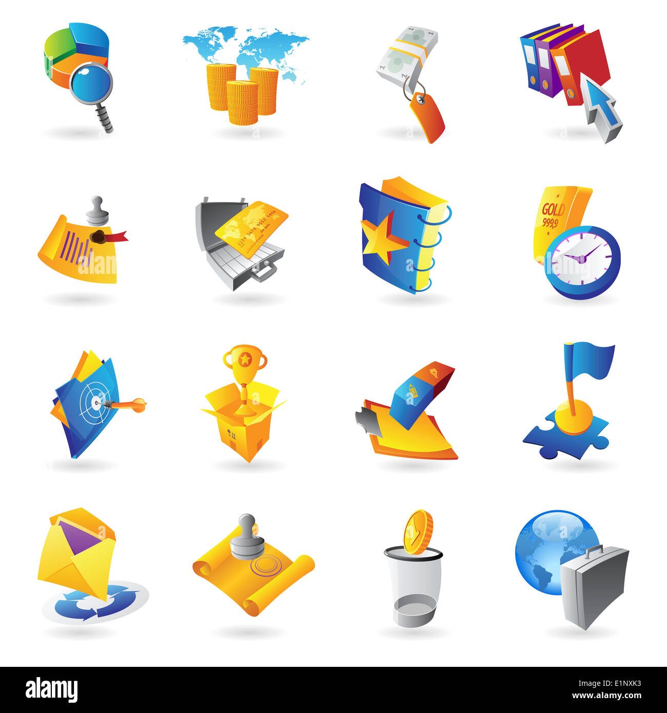 Icone per affari e finanza. Foto Stock