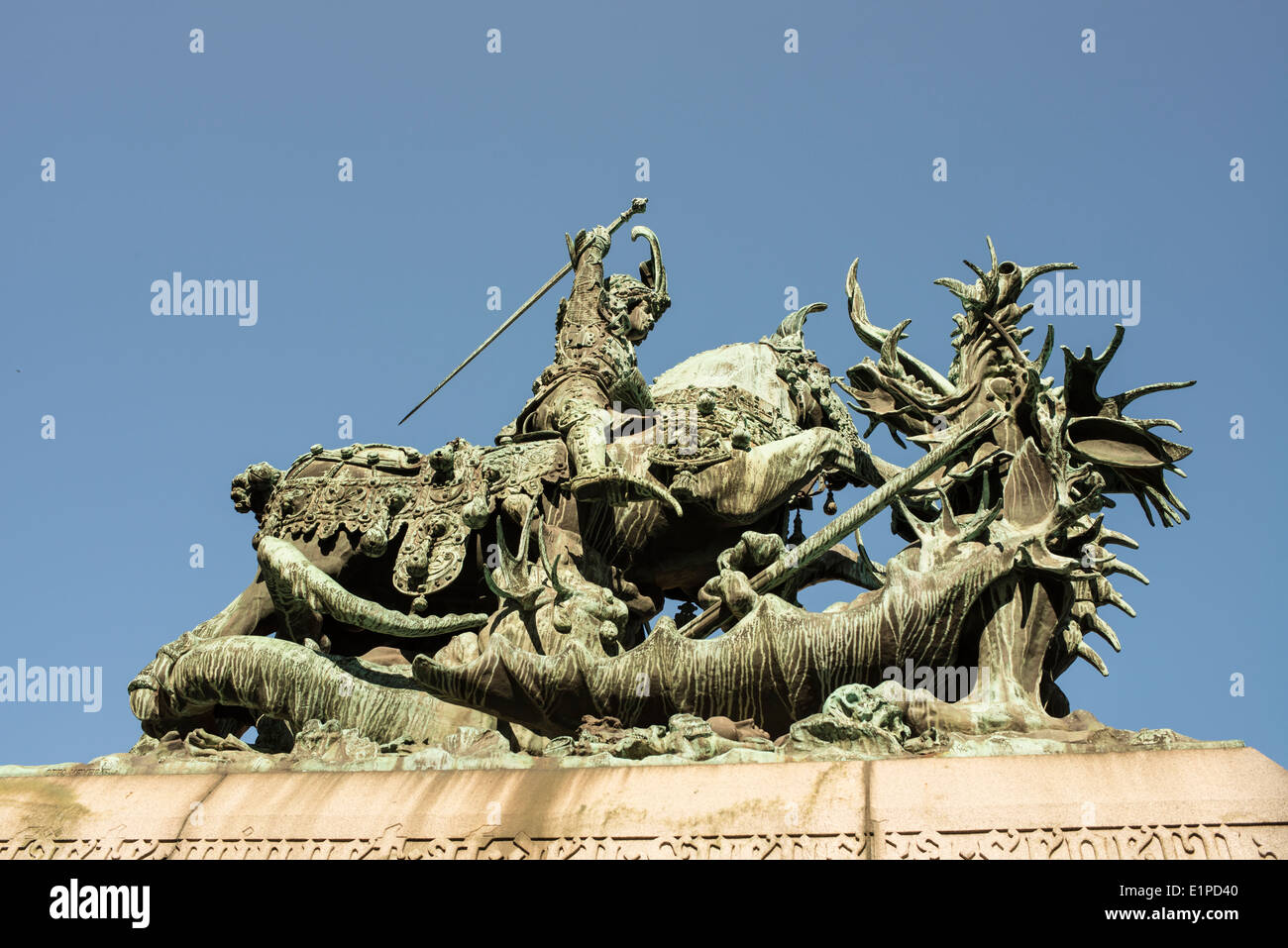 San Giorgio e il drago statua, Storkyrkan, Stoccolma Foto Stock