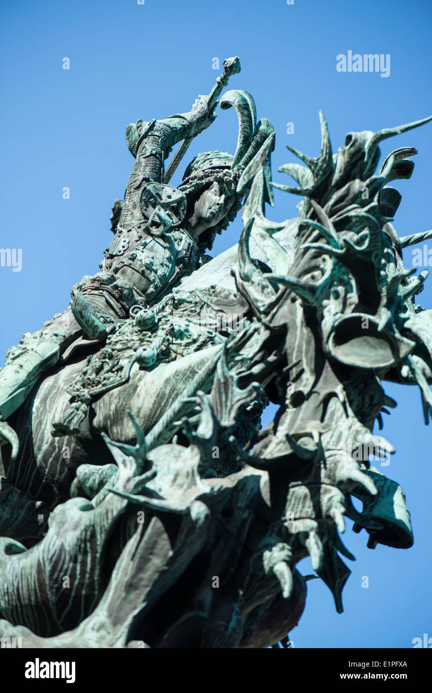 San Giorgio e il drago statua, Storkyrkan, Stoccolma Foto Stock