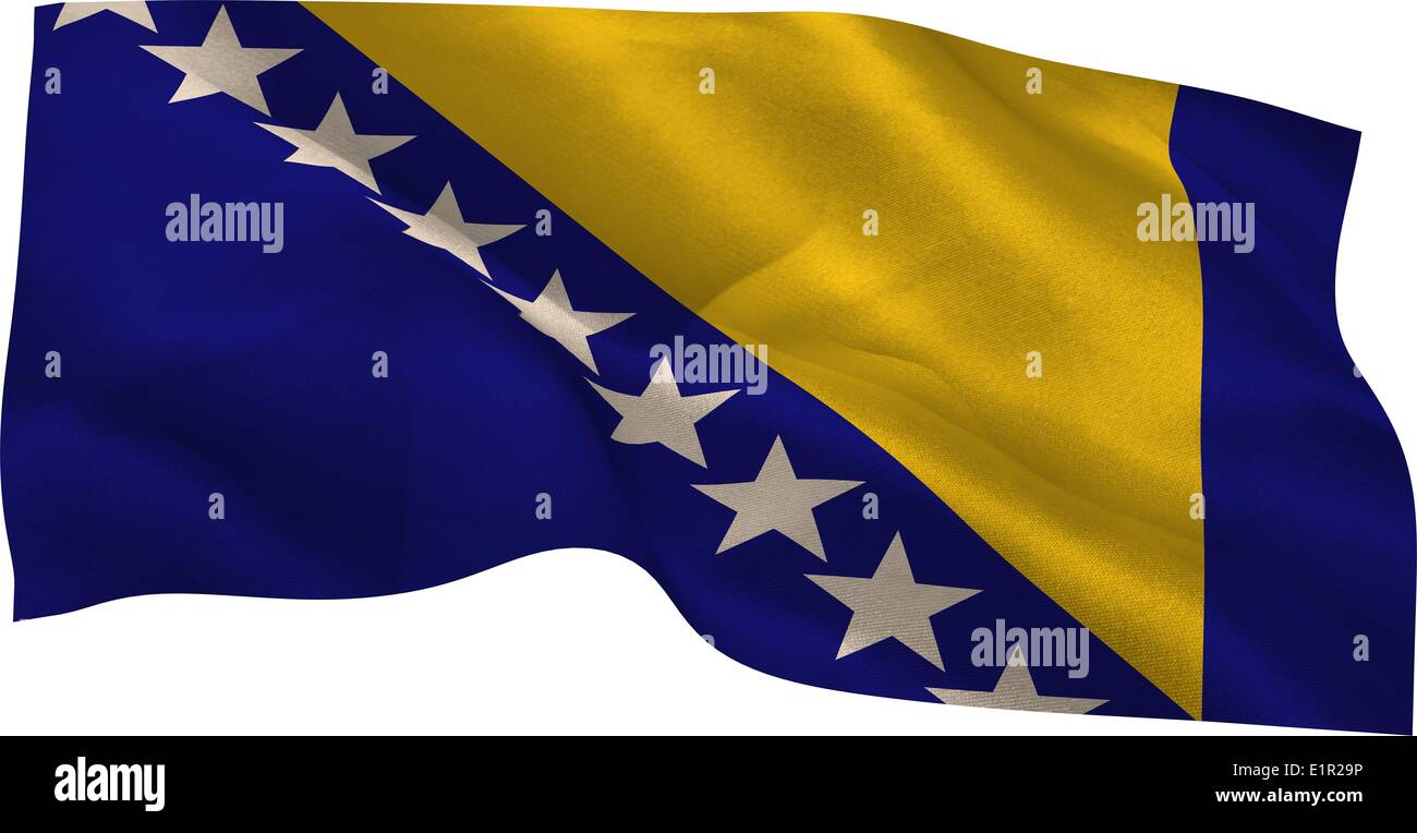 Generati digitalmente Bosnian National bandiera sventola Foto Stock