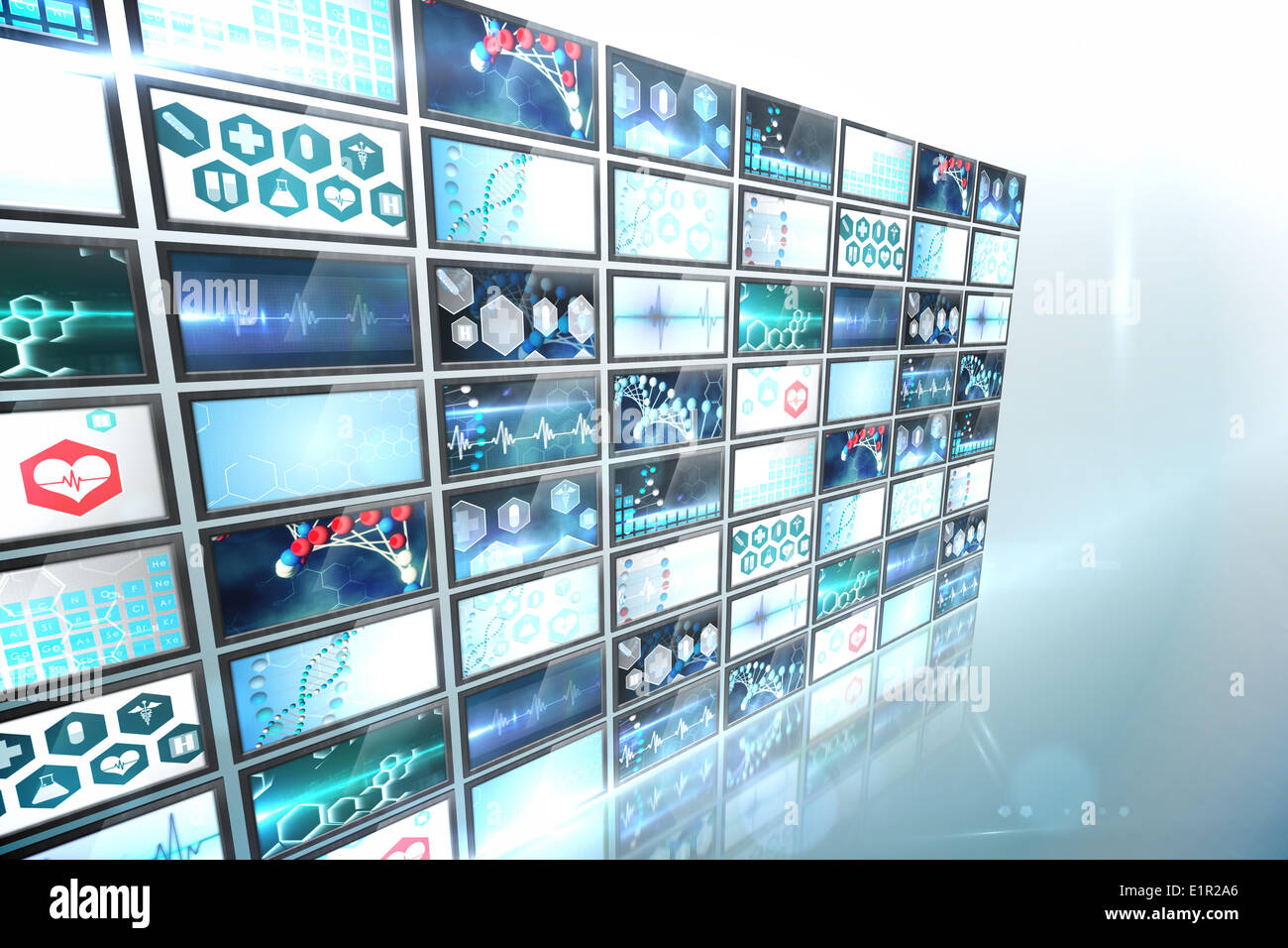 La schermata che mostra il collage di immagini mediche Foto Stock