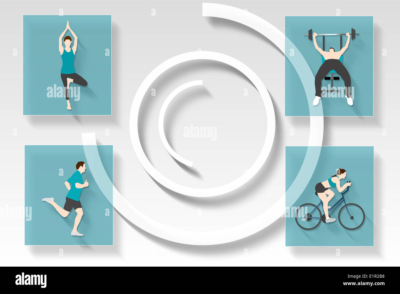Fitness e salute il menu app Foto Stock