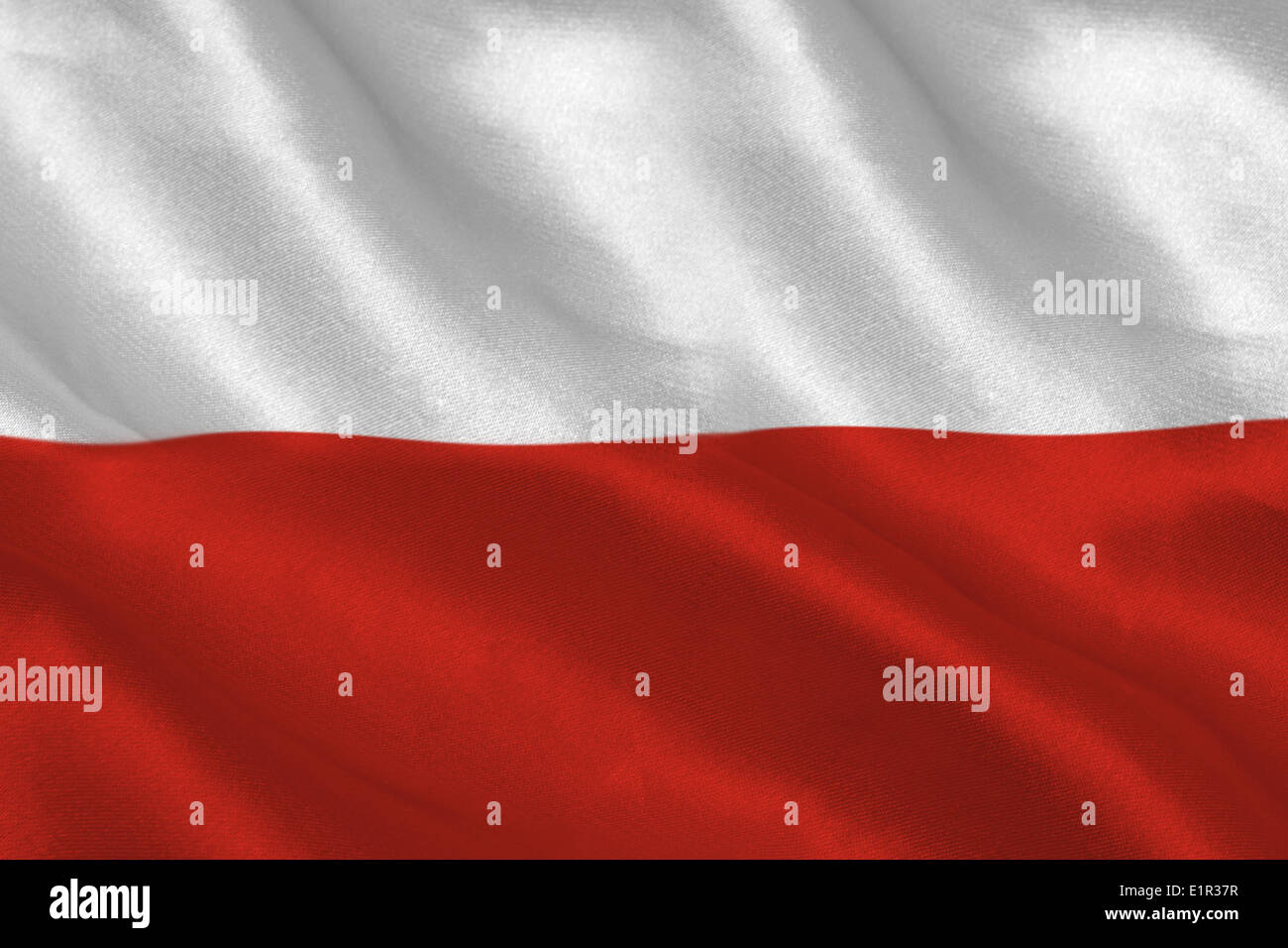 Generati digitalmente bandiera polacca di increspatura Foto Stock