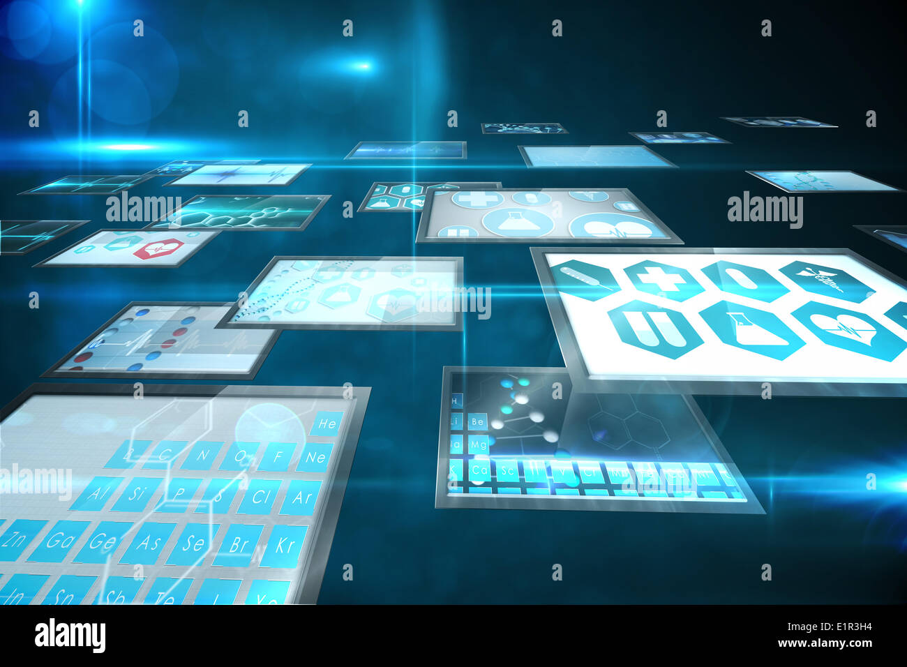 La schermata che mostra il collage di immagini mediche Foto Stock