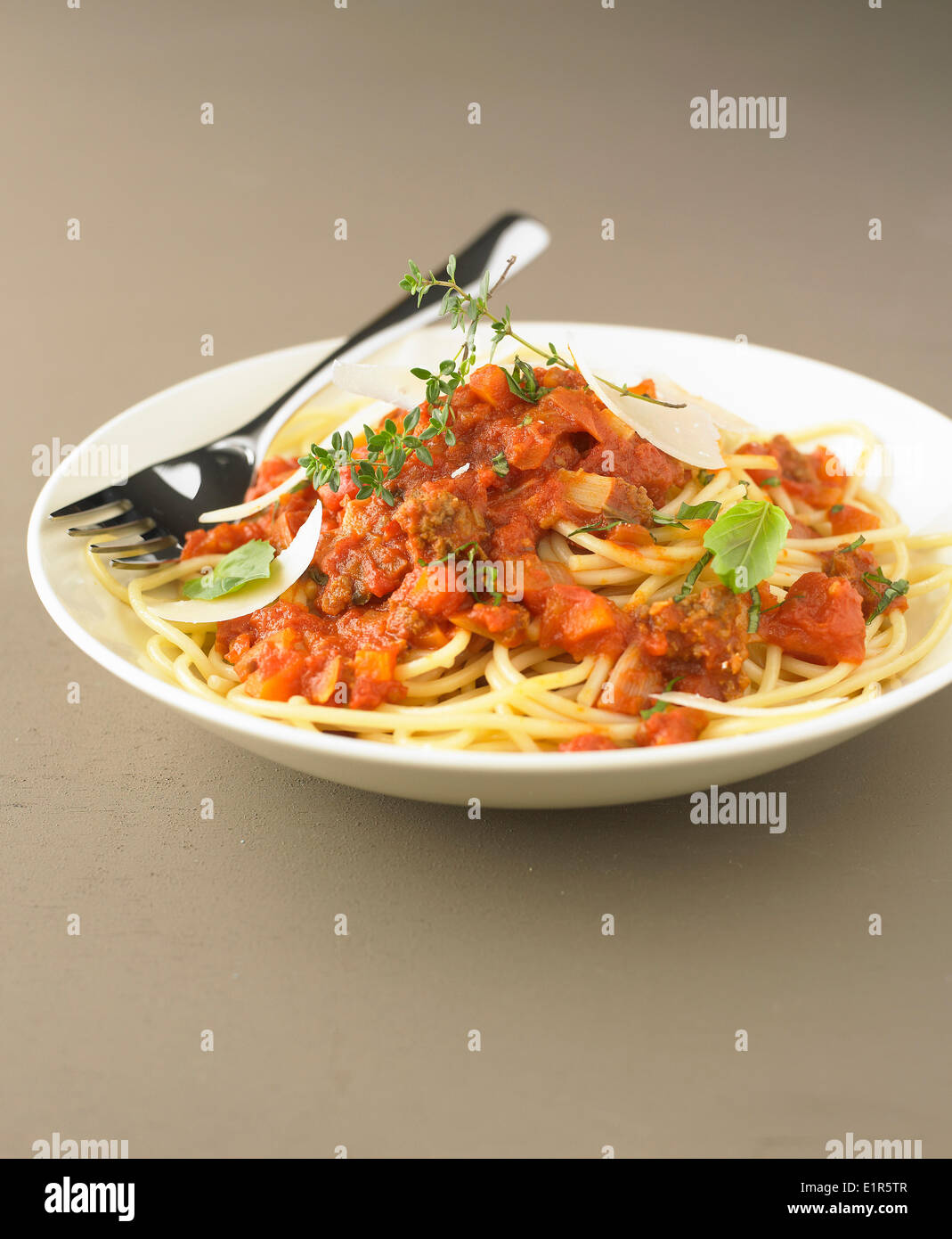 Spaghetti à la bolognese Foto Stock