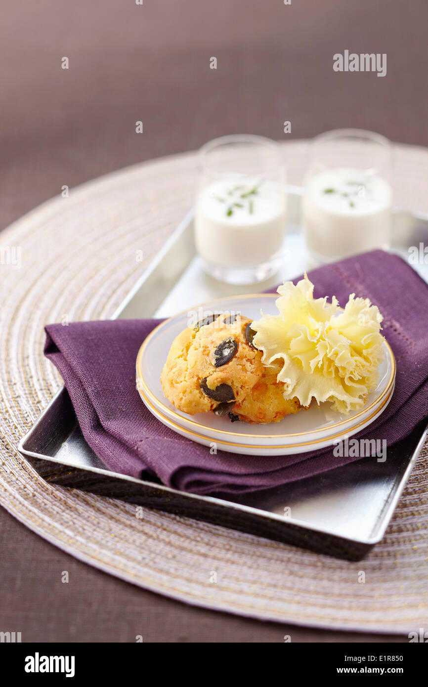 I cookie con il Tête de Moine, Foto Stock