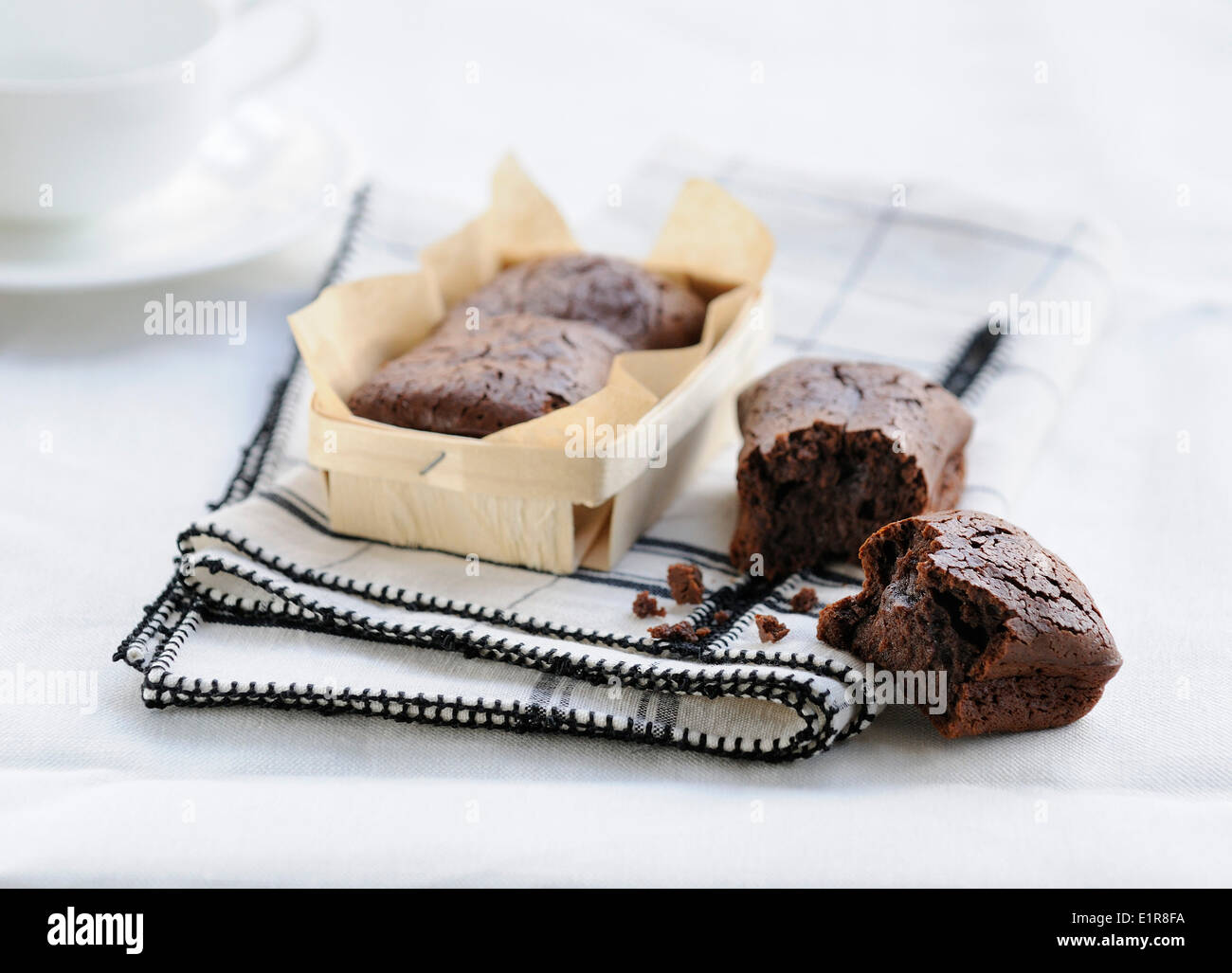 Mini torte al cioccolato Foto Stock