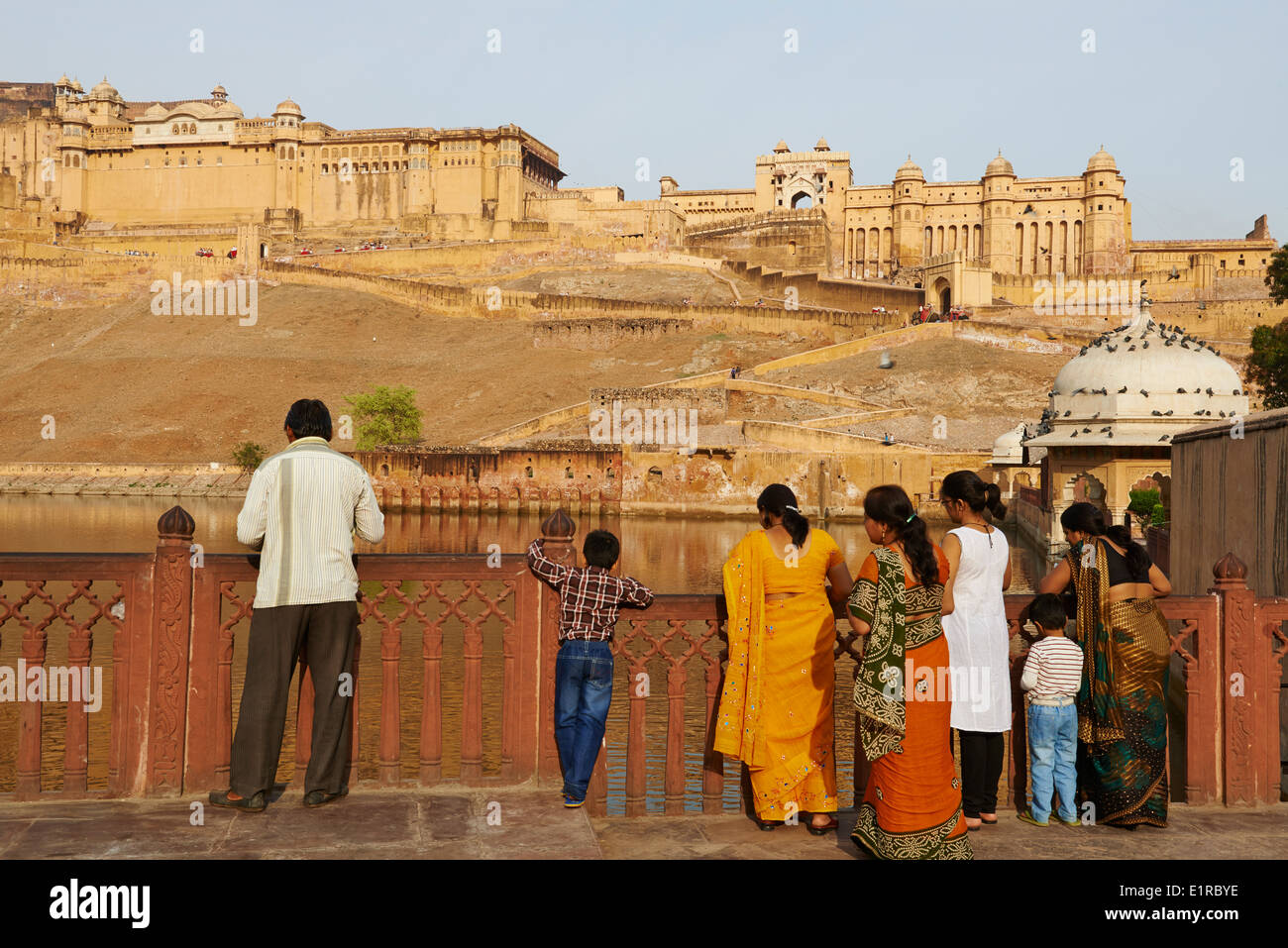 India Rajasthan, Jaipur la città rosa, ambra fort Foto Stock