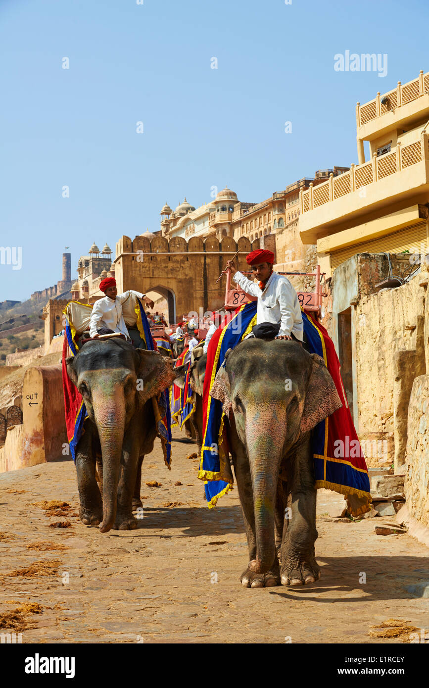 India Rajasthan, Jaipur la città rosa, ambra fort Foto Stock