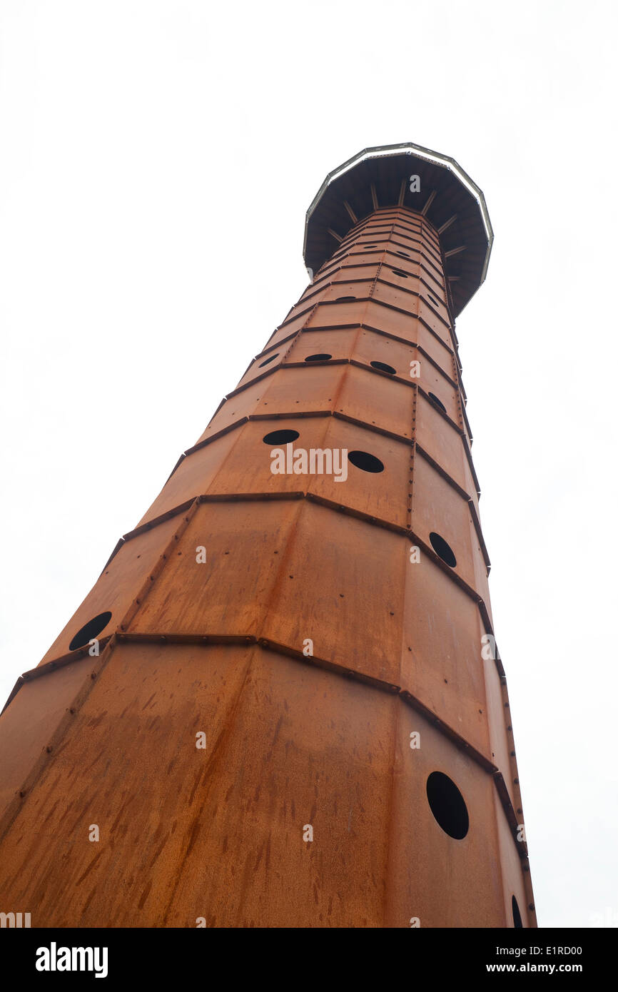 Torre panoramica di acciaio vicino al Overloonse dune. Foto Stock