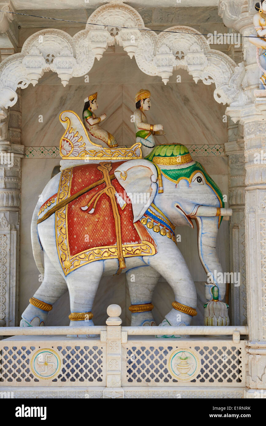 India Rajasthan, Ghanerao village, tempio Jain Foto Stock