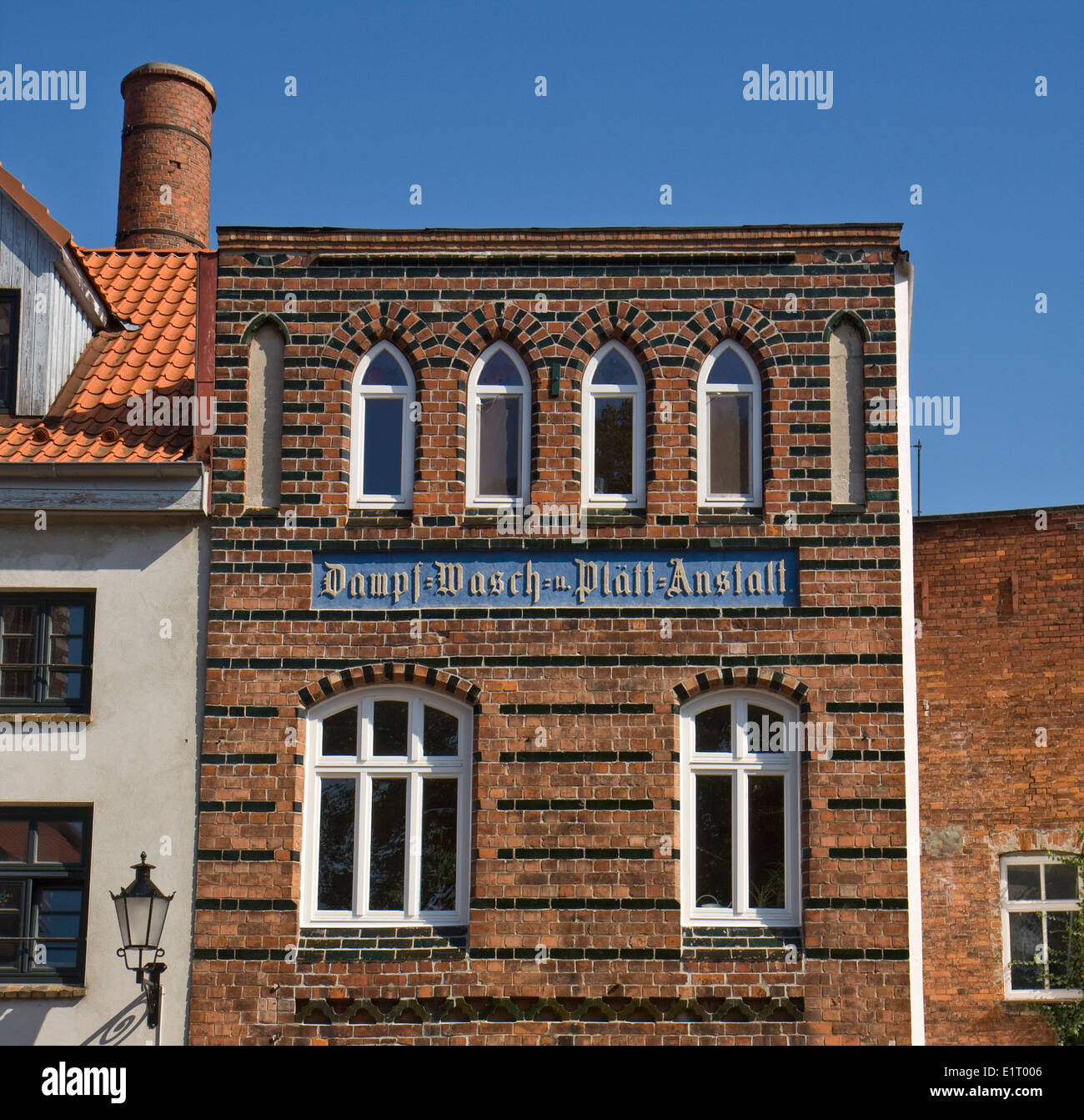 Europa, Deutschland, Mecklenburg-Vorpommern, Wismar, Dampf- Wasch- Plaett Anstalt Foto Stock