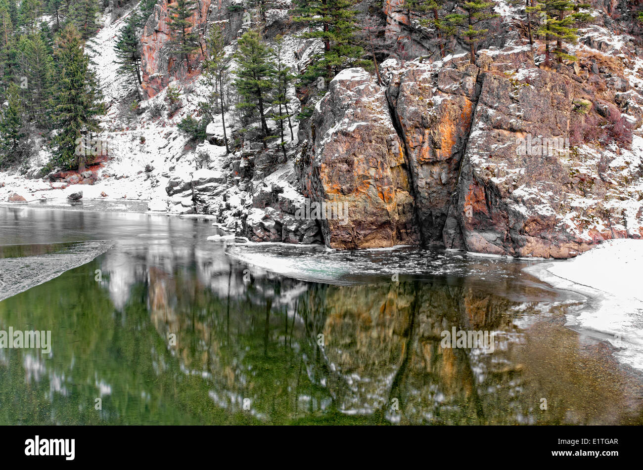 Fiume Similkameen, Bromley Rock Parco Provinciale, British Columbia, Canada Foto Stock