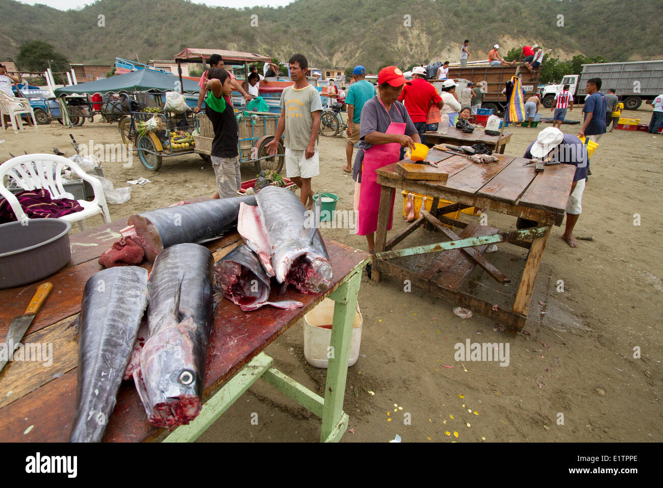 Città di pescatori, East Coast, Ecuador Foto Stock