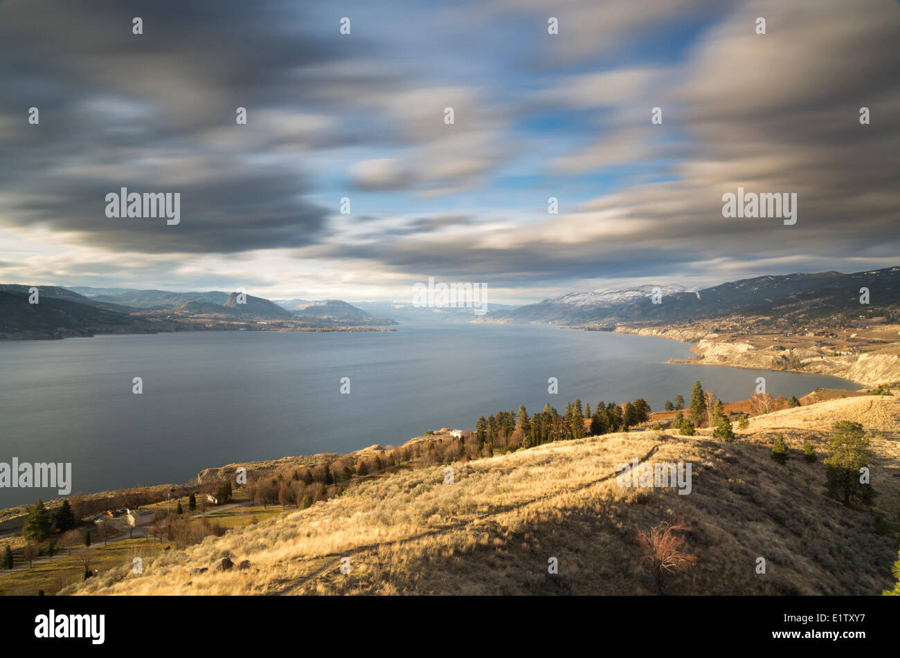 Vista di Summerland e Naramata intorno al Lago Okanagan, British Columbia, Canada. Foto Stock