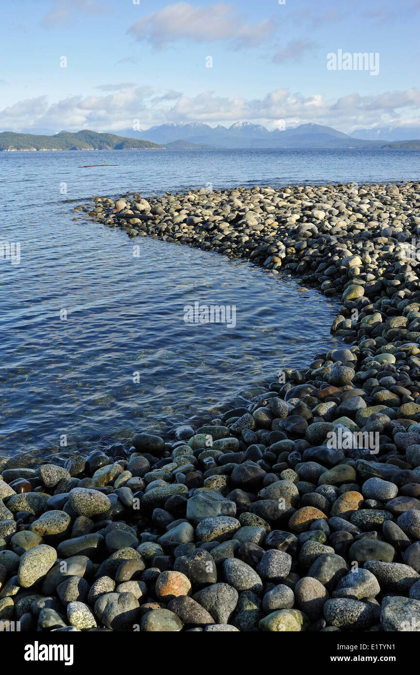 Spiaggia a Rebecca Spit Provincial Park, Quadra Island, British Columbia, Canada Foto Stock