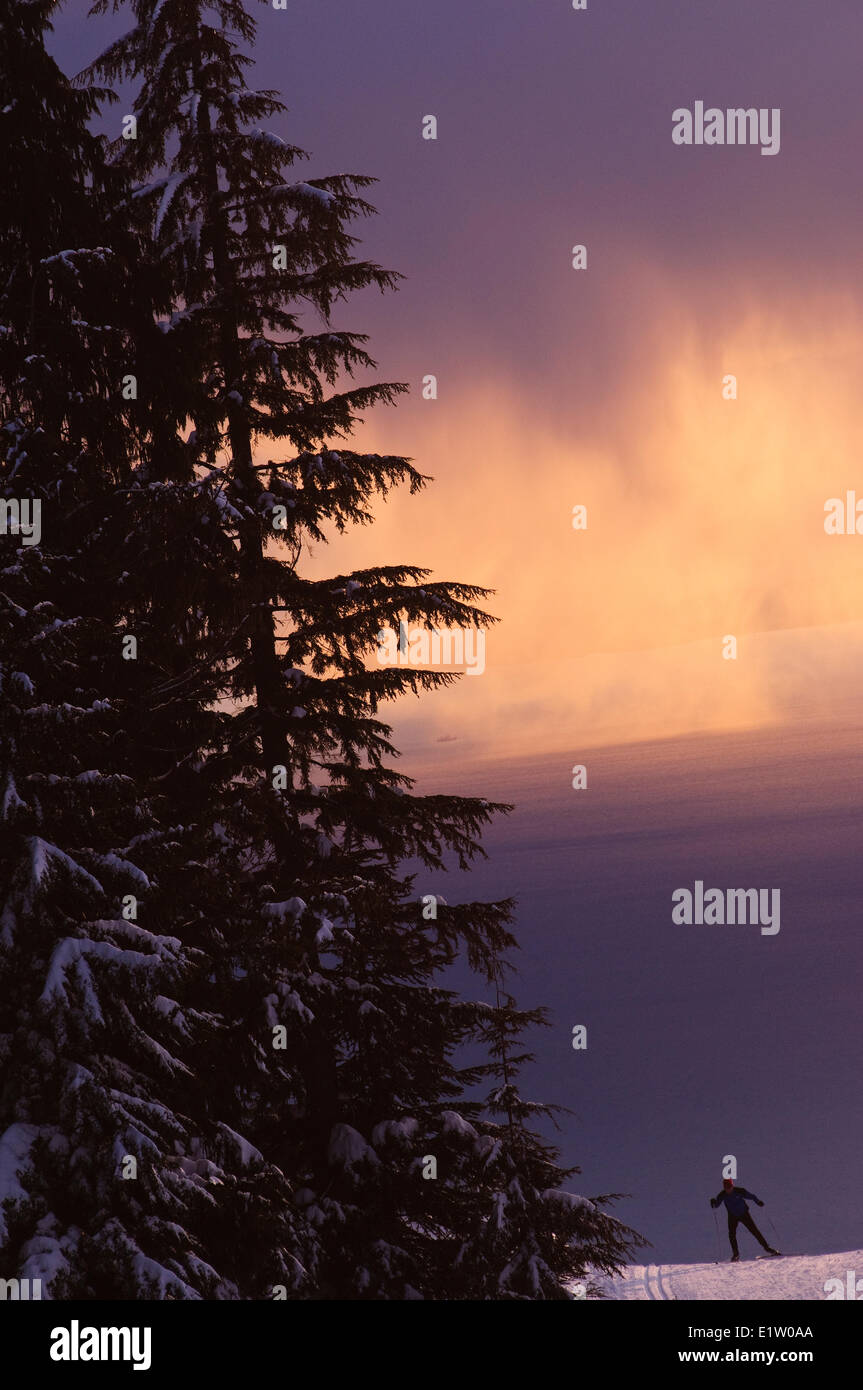 Nordic skate a sciare a Cypress Mountain ski area, Hollyburn Montagna. Cypress Bowl, West Vancouver. La British Columbia, Canada Foto Stock