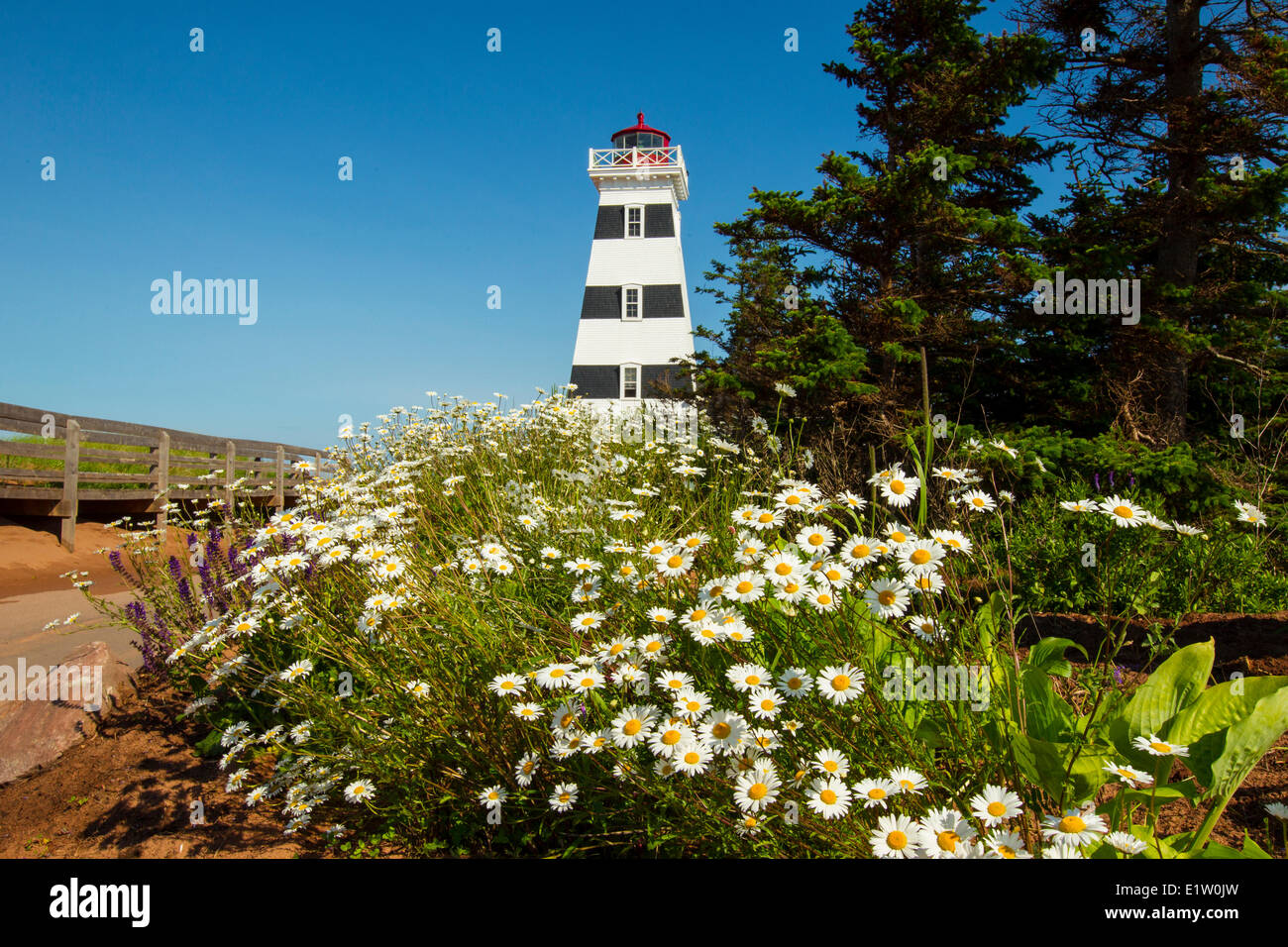 West Point Lighthouse, cedro Dunes Parco Provinciale, Prince Edward Island, Canada Foto Stock