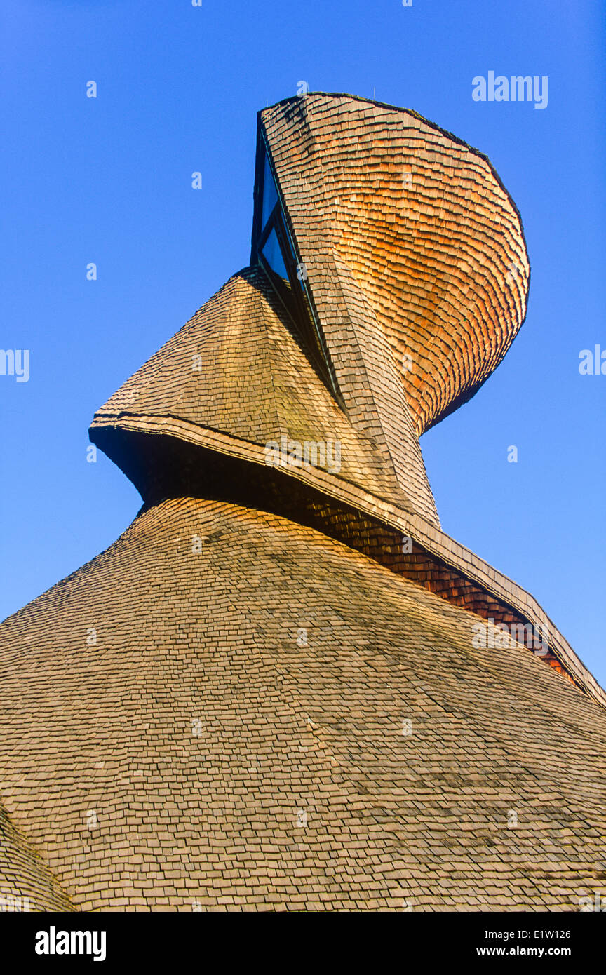 Prezioso Sangue Chiesa Parrocchiale Steeple, San Bonifacio, Winnipeg, Manitoba, Canada Foto Stock