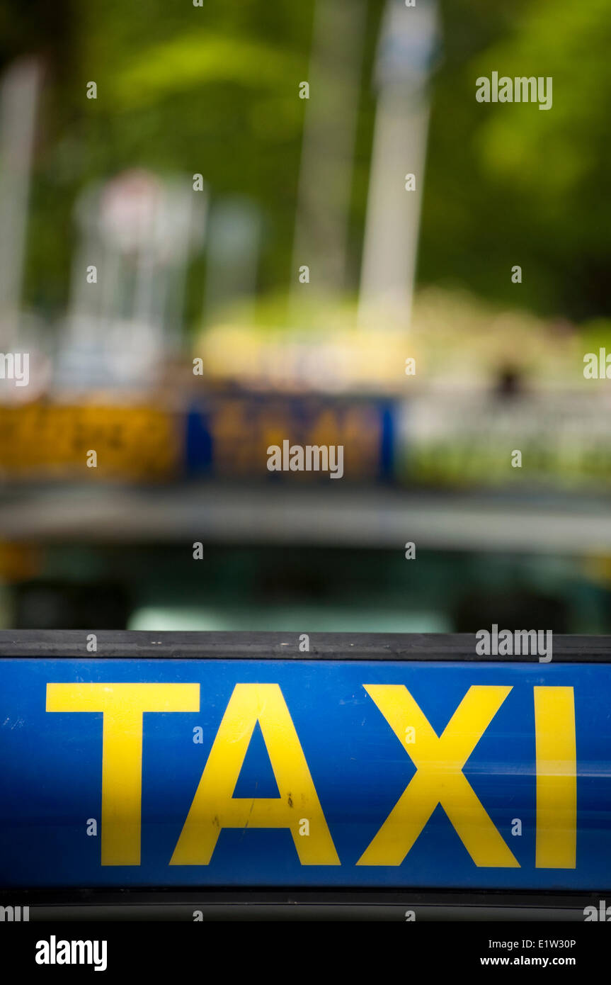 Taxi luce plafoniera, Dublino, Irlanda Foto Stock