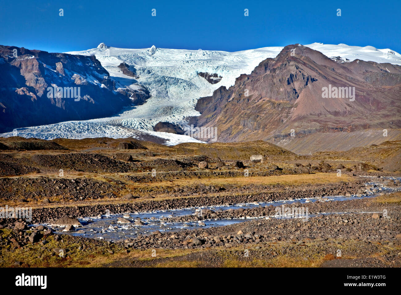 Lingua del ghiacciaio, Vatnajoekull National Park, Islanda Foto Stock