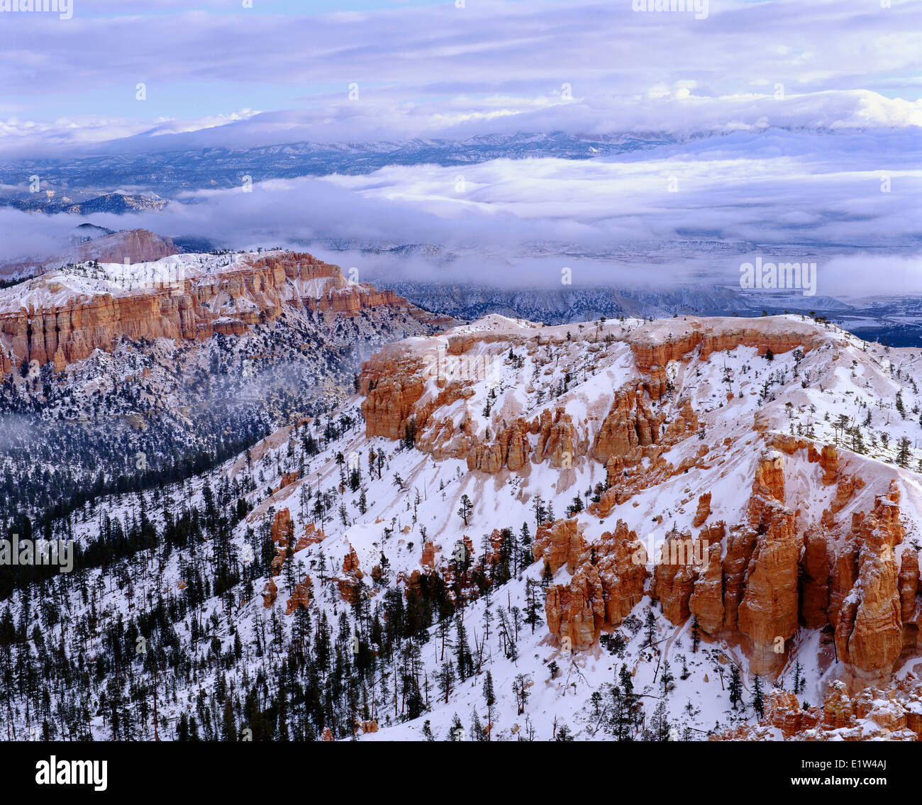 Vista dal punto di Bryce in inverno. Bryce Canyon, Utah Foto Stock