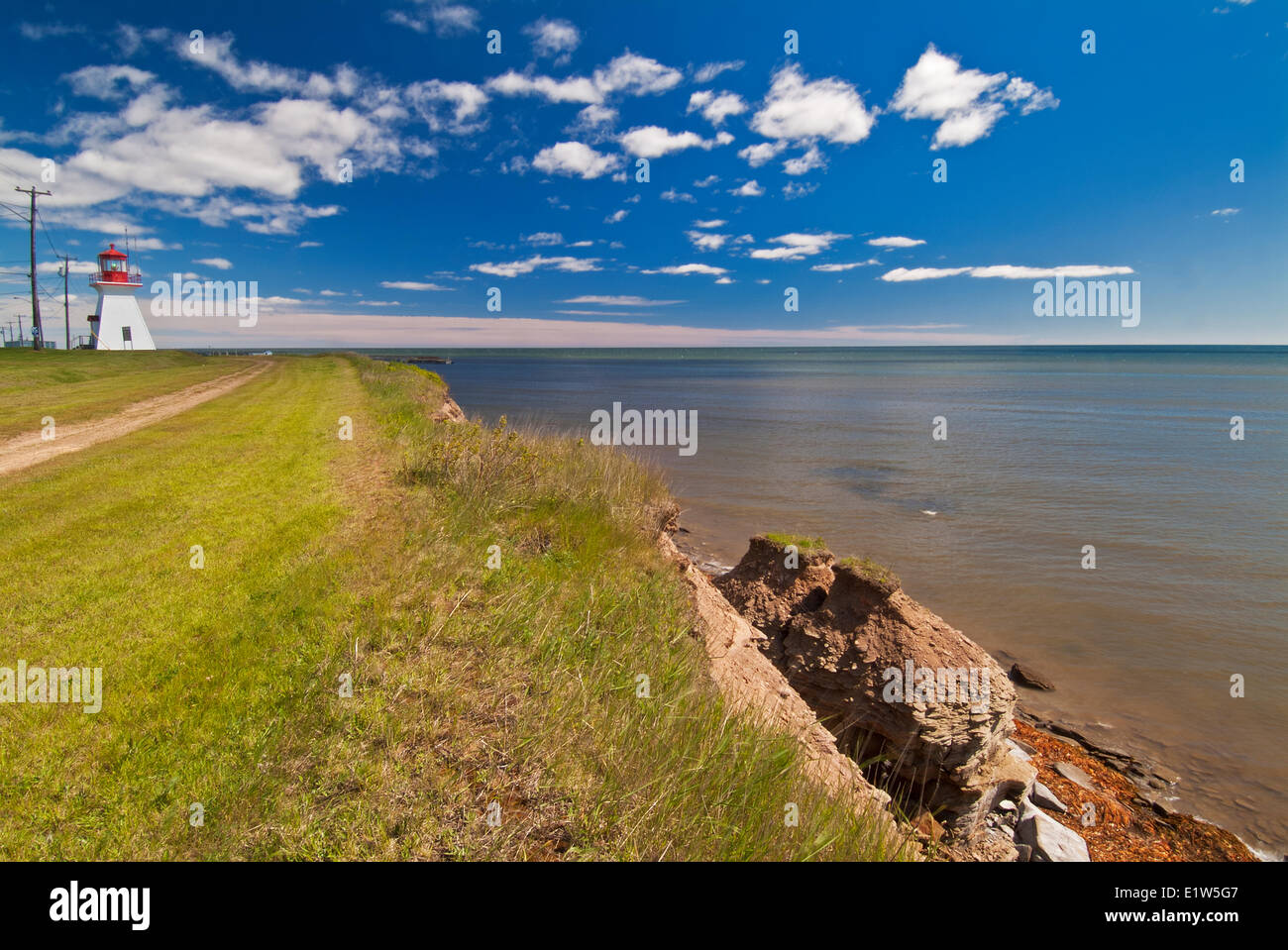 Testa Richibucto Lightstation, Cap Lumiere, New Brunswick, Canada Foto Stock