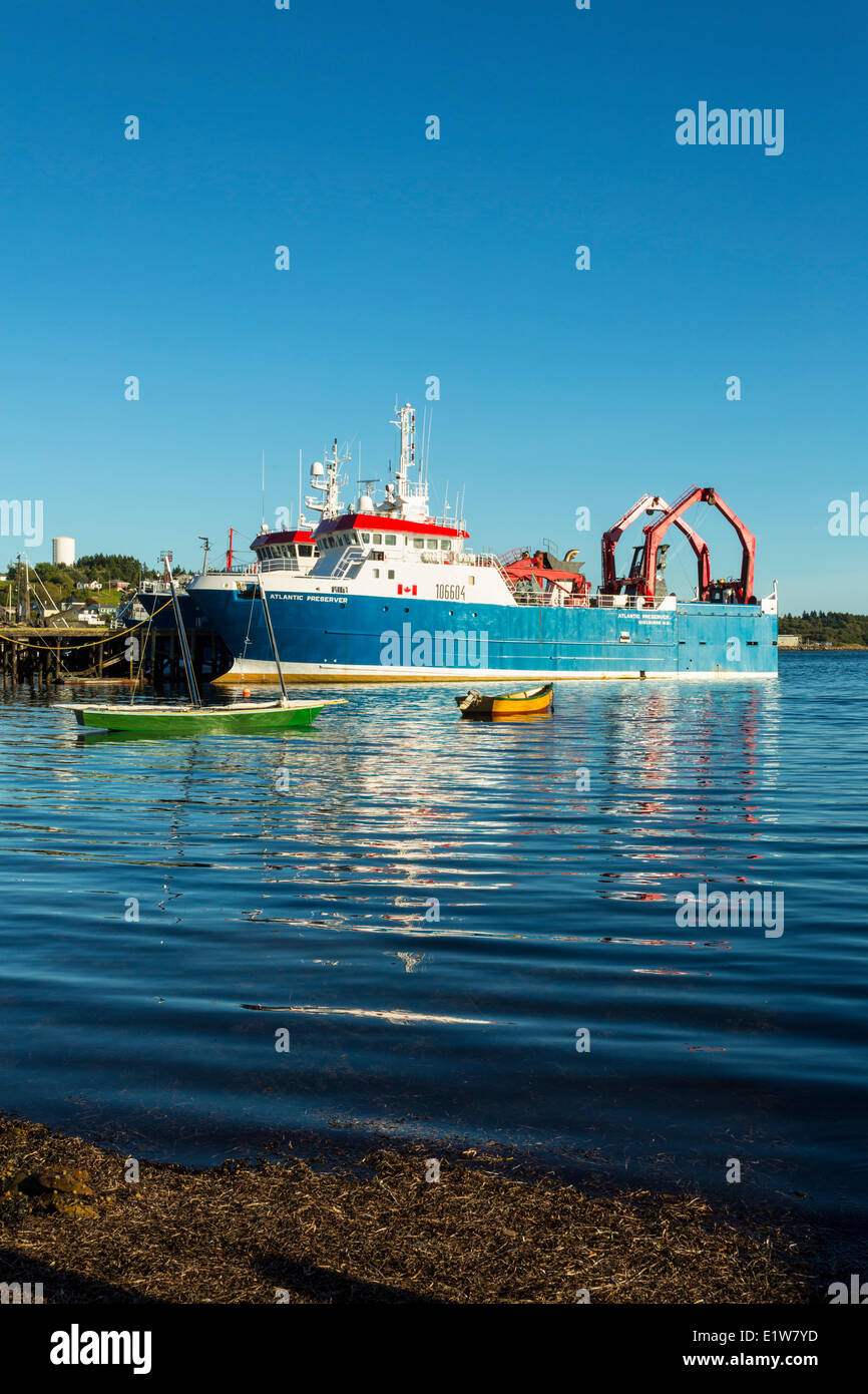 Piccole barche di legno e barche da pesca, Lunenburg waterfront, Nova Scotia, Canada Foto Stock
