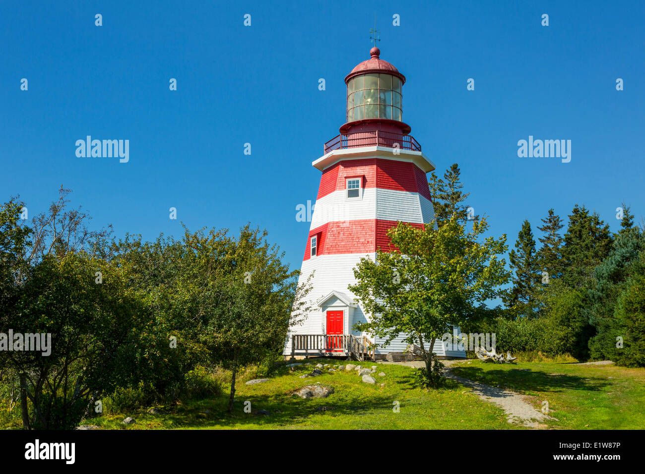 La guarnizione Island Lighthouse, Barrington, Nova Scotia, Canada Foto Stock