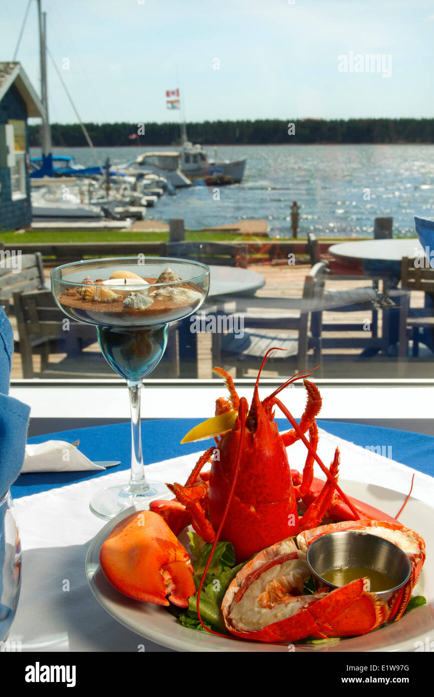 Piastra di aragosta, negozio Boat Steak & Seafood Restaurant, Alberton, Prince Edward Island, Canada Foto Stock