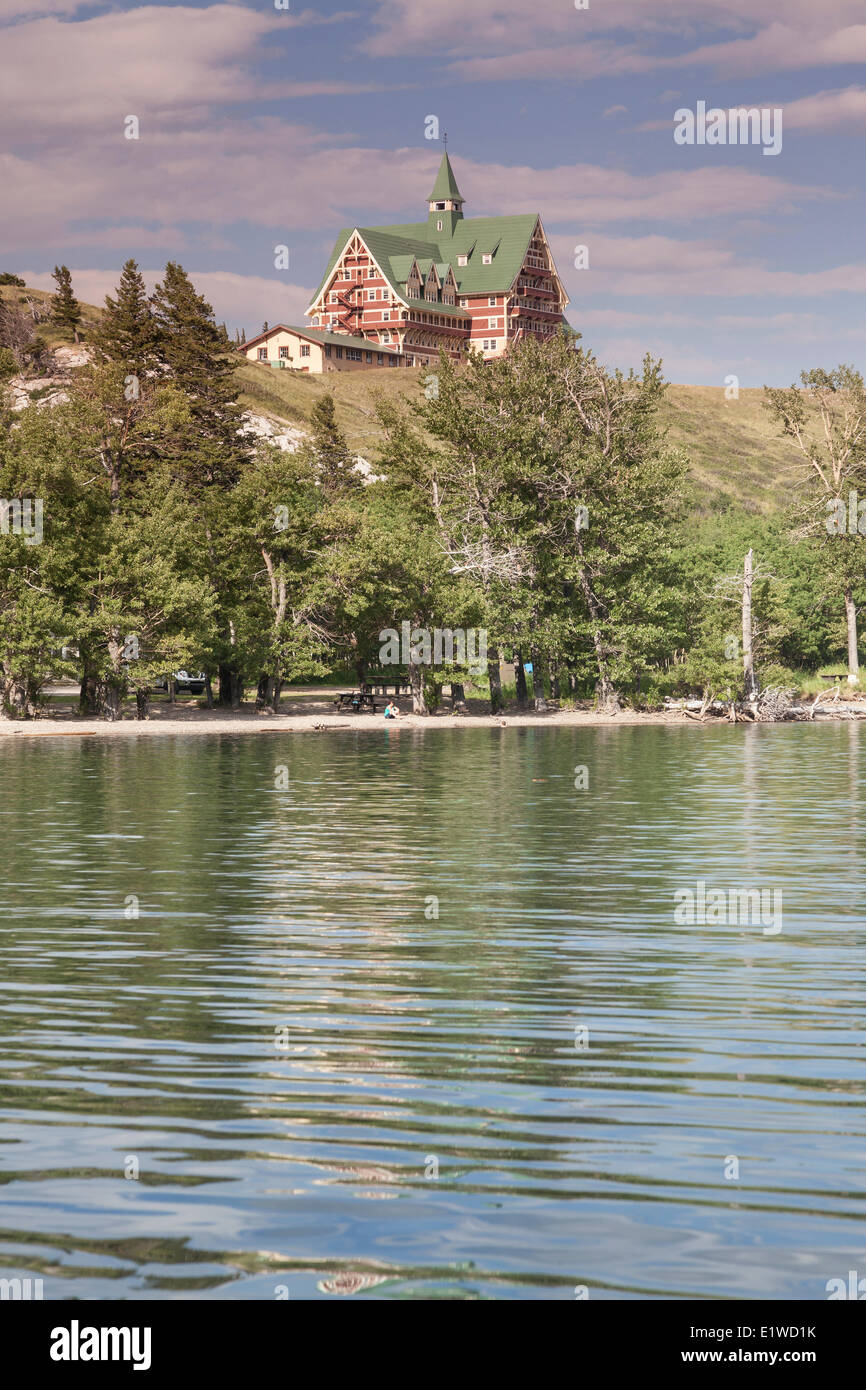 Il principe del Galles Hotel National Historic Site - il punto di riferimento nel Parco Nazionale dei laghi di Waterton in Alberta Canada è stato chiamato per Edward Foto Stock