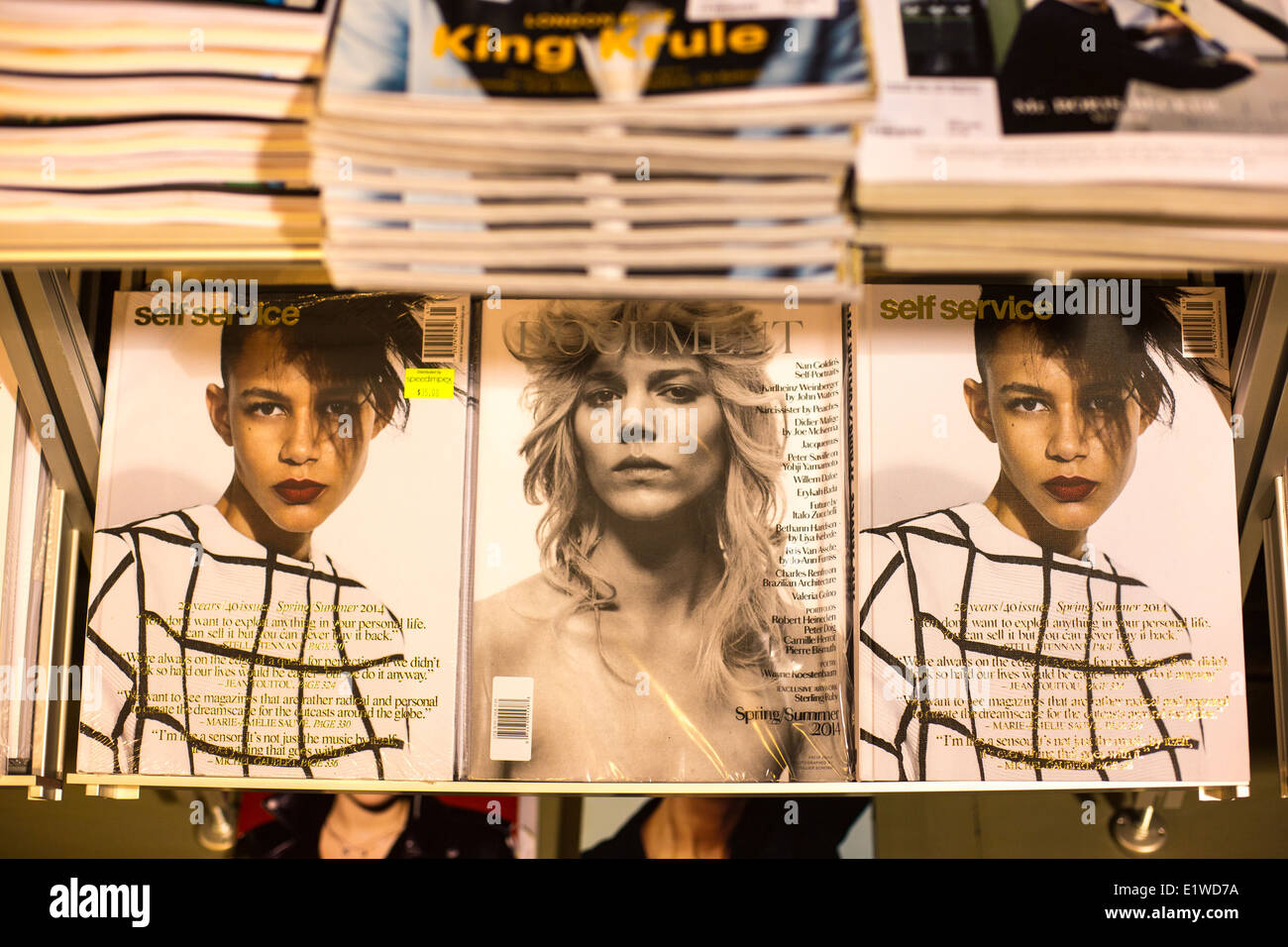 Riviste in vendita, Rough Trade, Brooklyn, New York Foto Stock