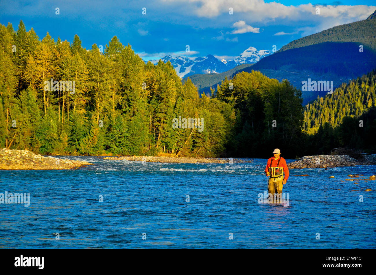 Il rame fiume Columbia Britannica Steelhead la pesca Foto Stock
