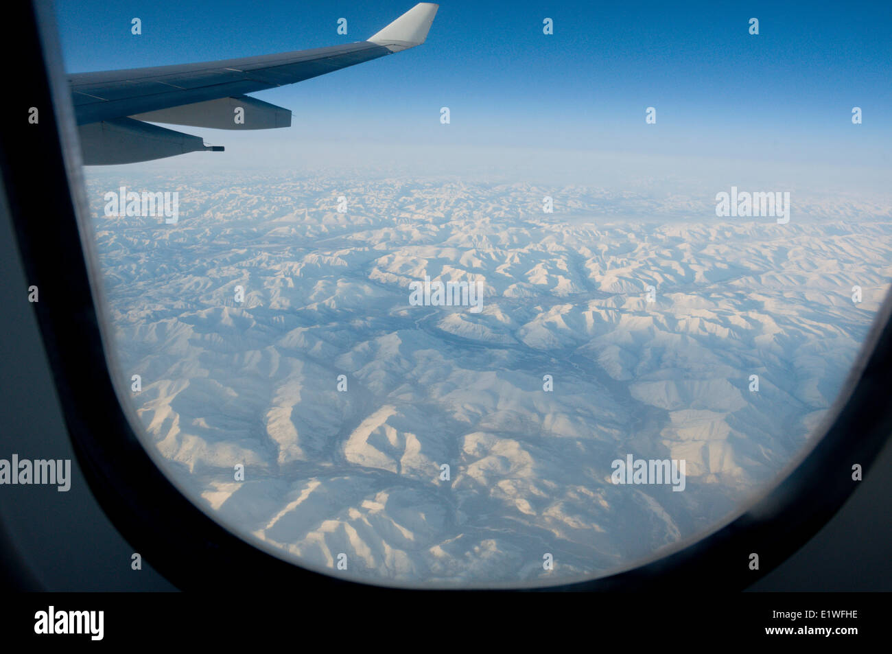 Volando sopra la Siberia settentrionale Foto Stock