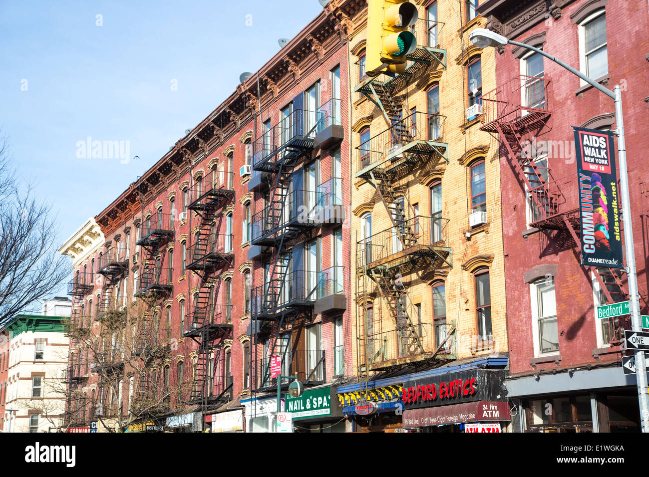 Una fila di appartamenti, Brooklyn, New York Foto Stock