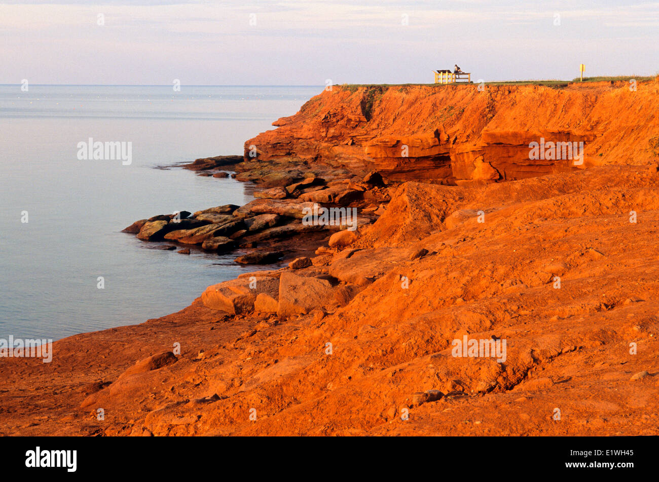 Scogliere di arenaria, Cavendish, Prince Edward Island National Park, Prince Edward Island, Canada Foto Stock