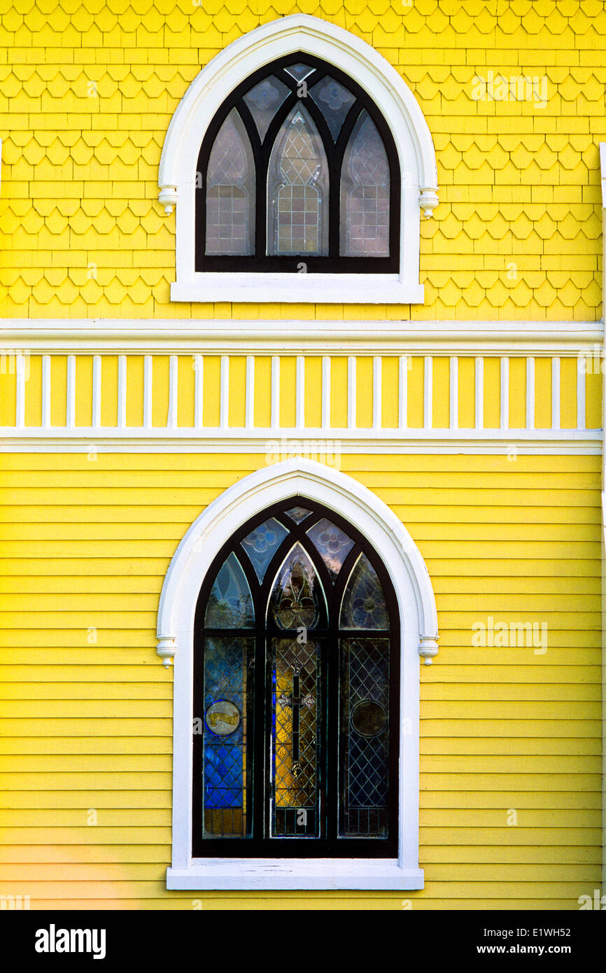Chiesa windows, Charlottetown, Prince Edward Island, Canada Foto Stock