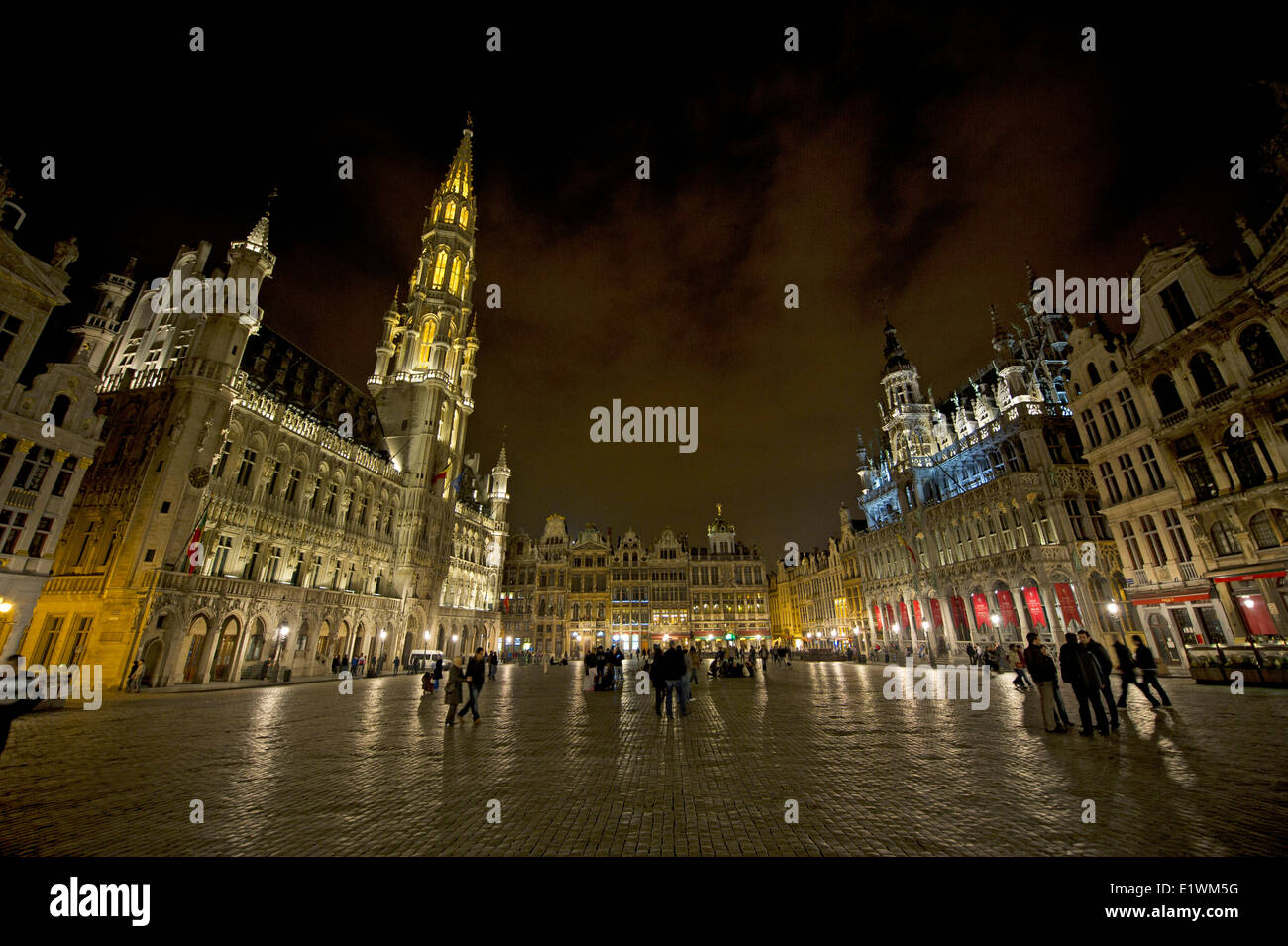 Hotel de Ville (municipio) sulla Grand Place di Bruxelles Foto Stock