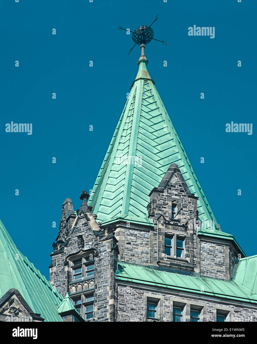 La guglia DETTAGLIO, Confederazione edificio, il Parlamento del Canada, Ottawa, Ontario, Canada Foto Stock