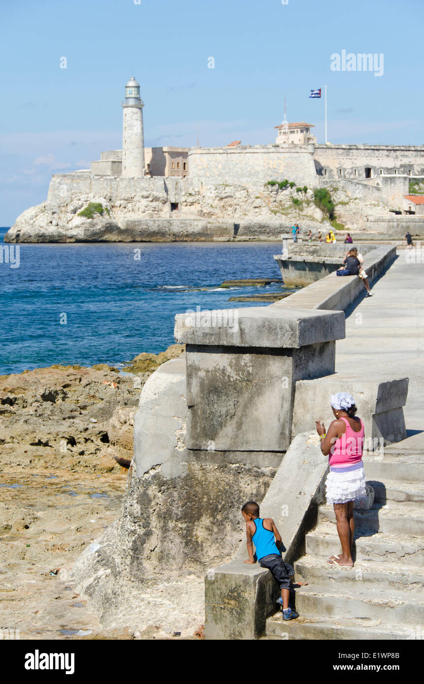 Morro Castello, una pittoresca rocca custodisce l'ingresso alla Baia dell Avana, Havana, Cuba Foto Stock