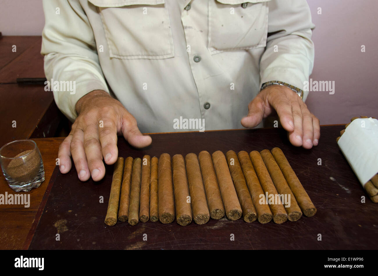 Coltivatore di tabacco, , nei pressi di Vinales, Cuba Foto Stock