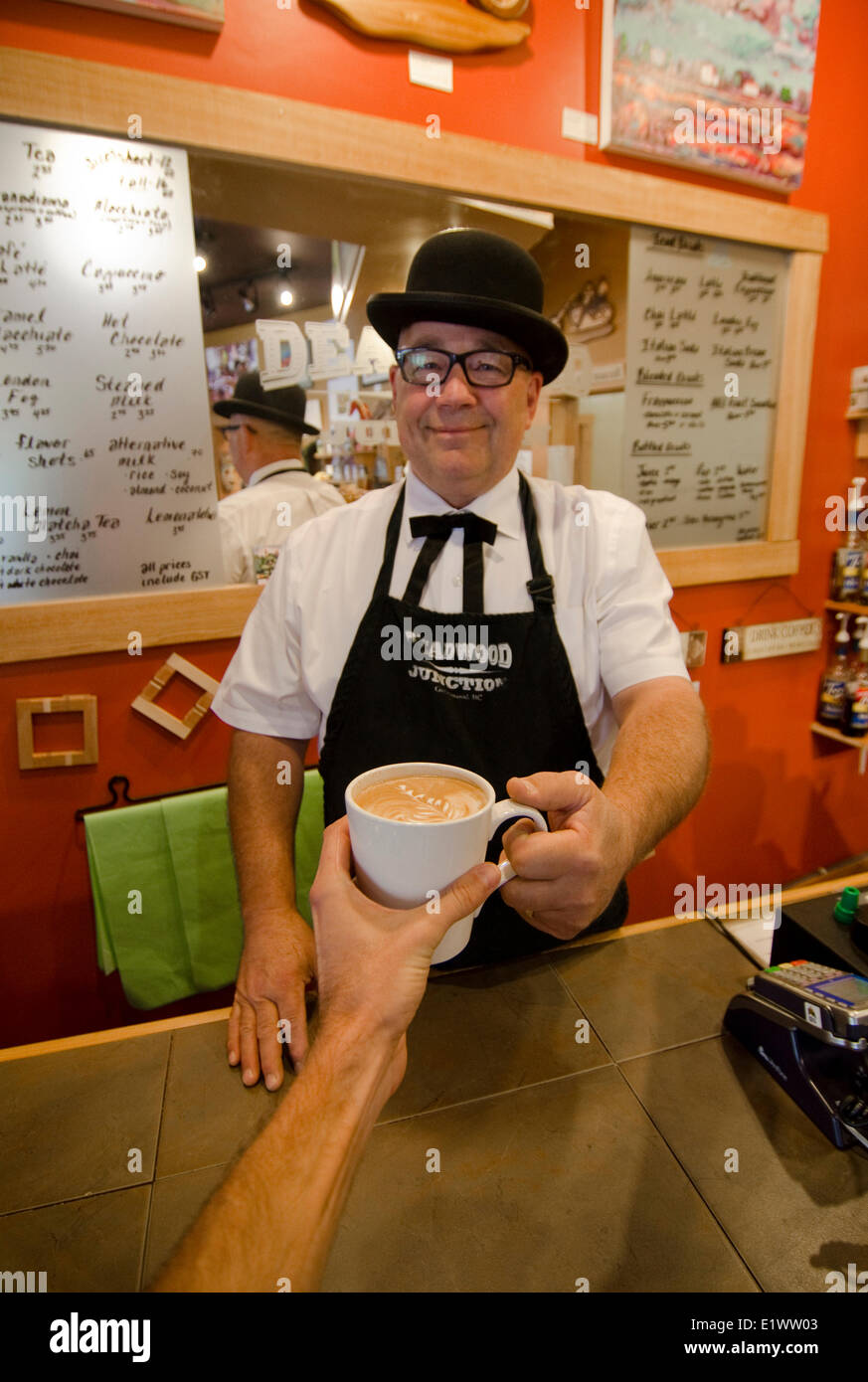Caffè, Deadwood Junction, Greenwood, British Columbia, Canada. Foto Stock