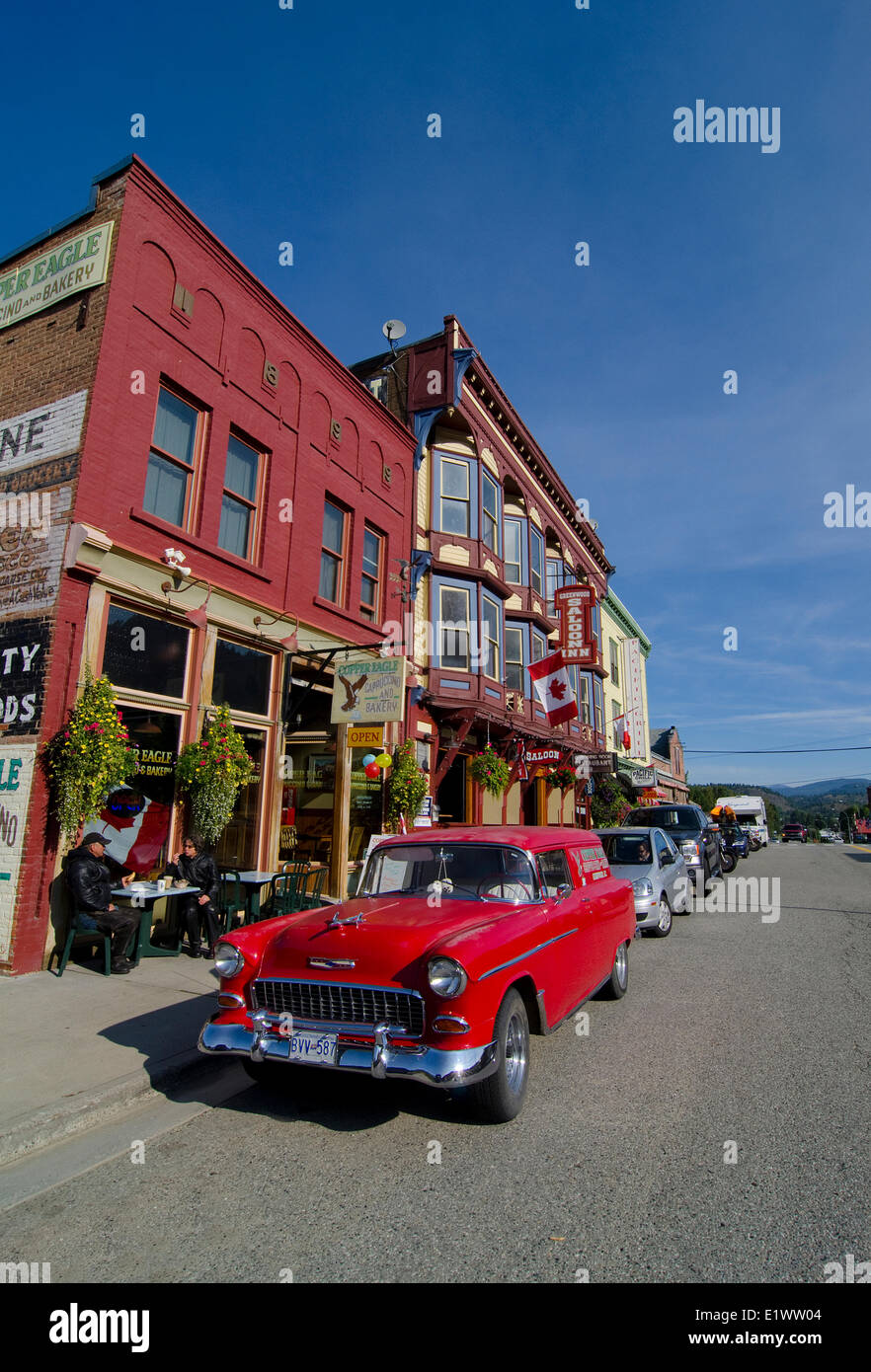 Negozi e ristoranti, Greenwood, British Columbia, Canada. Foto Stock