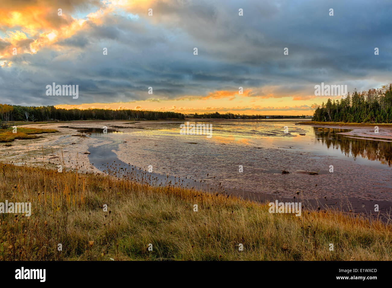 Sunrise, Desable (Disattiva) River, Prince Edward Island, Canada Foto Stock