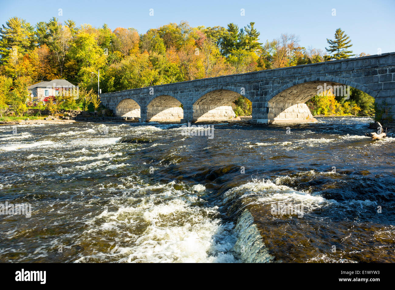 Il ponte di pietra, Mississippi Mills, Pakenham, Ontario, Canada Foto Stock