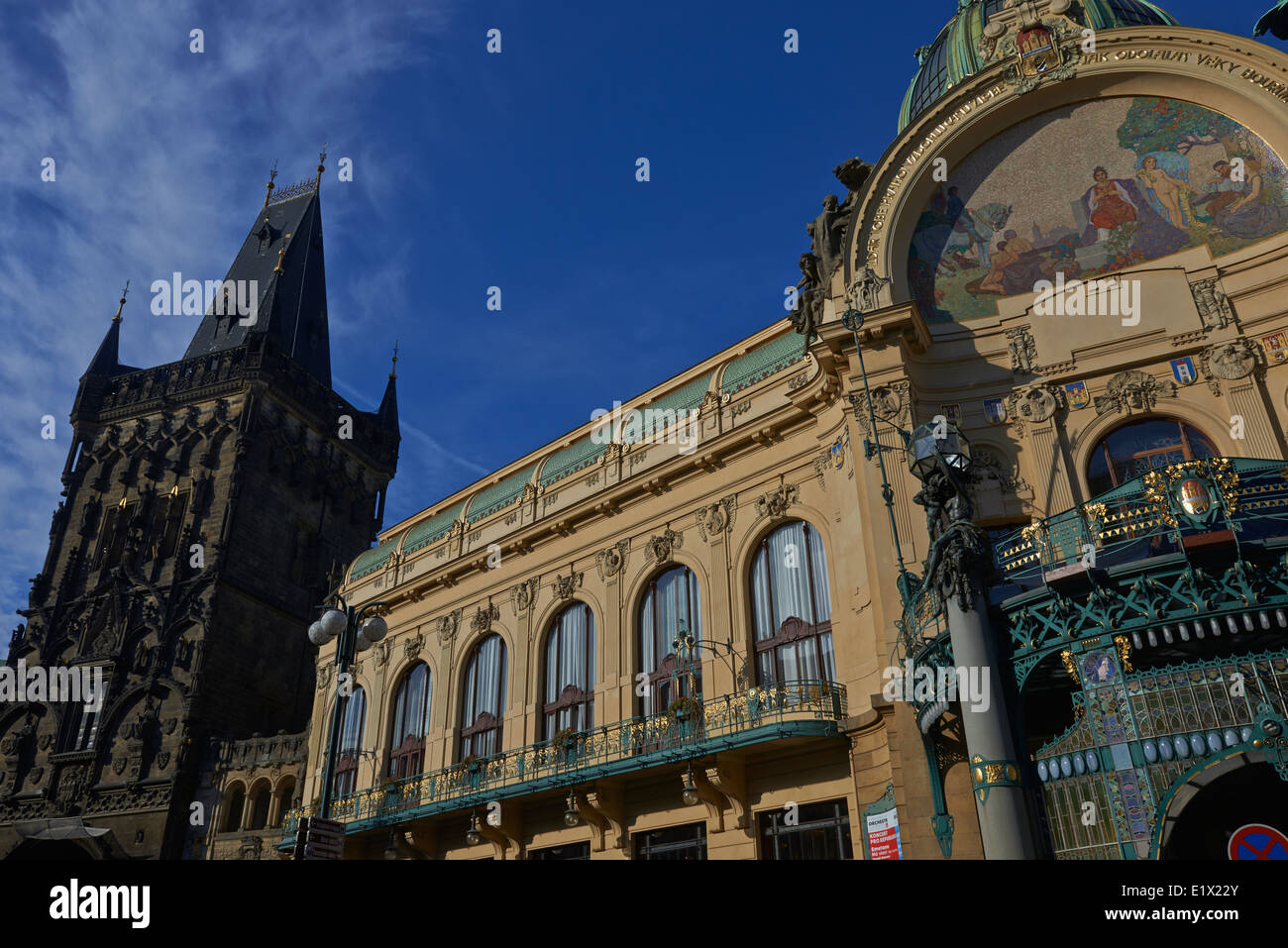 Casa Municipale, Obecni dum, Prikopy, Old Town (UNESCO), Praga Repubblica Ceca Foto Stock