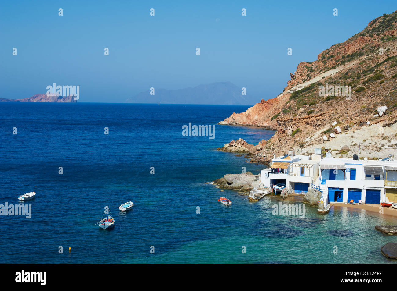 Grecia CICLADI, Milos, Fourkovouni, fisher village Foto Stock